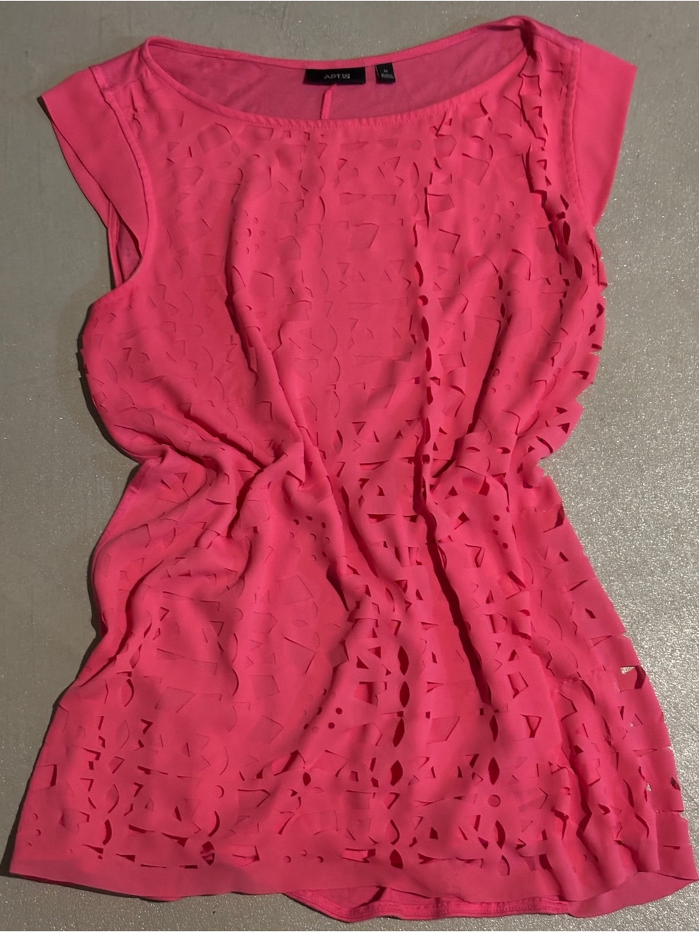 Apt. 9 Hot Pink Laser-Cut Cap Sleeve Blouse